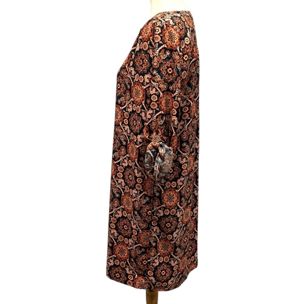 Loft Outlet Floral Long Tab Sleeve Shift Dress Womens Medium - Picture 6 of 12